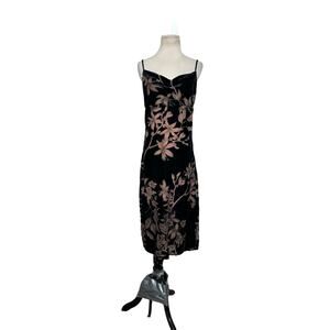 Line + Dot black beige lining velvet midi cocktail dress size small